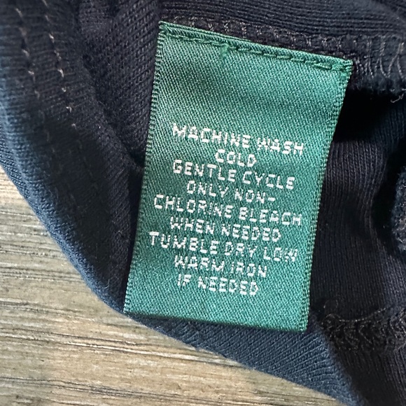 Lauren Ralph Lauren Shawl Collar Long Sleeve Top Size Medium Black - Picture 6 of 6